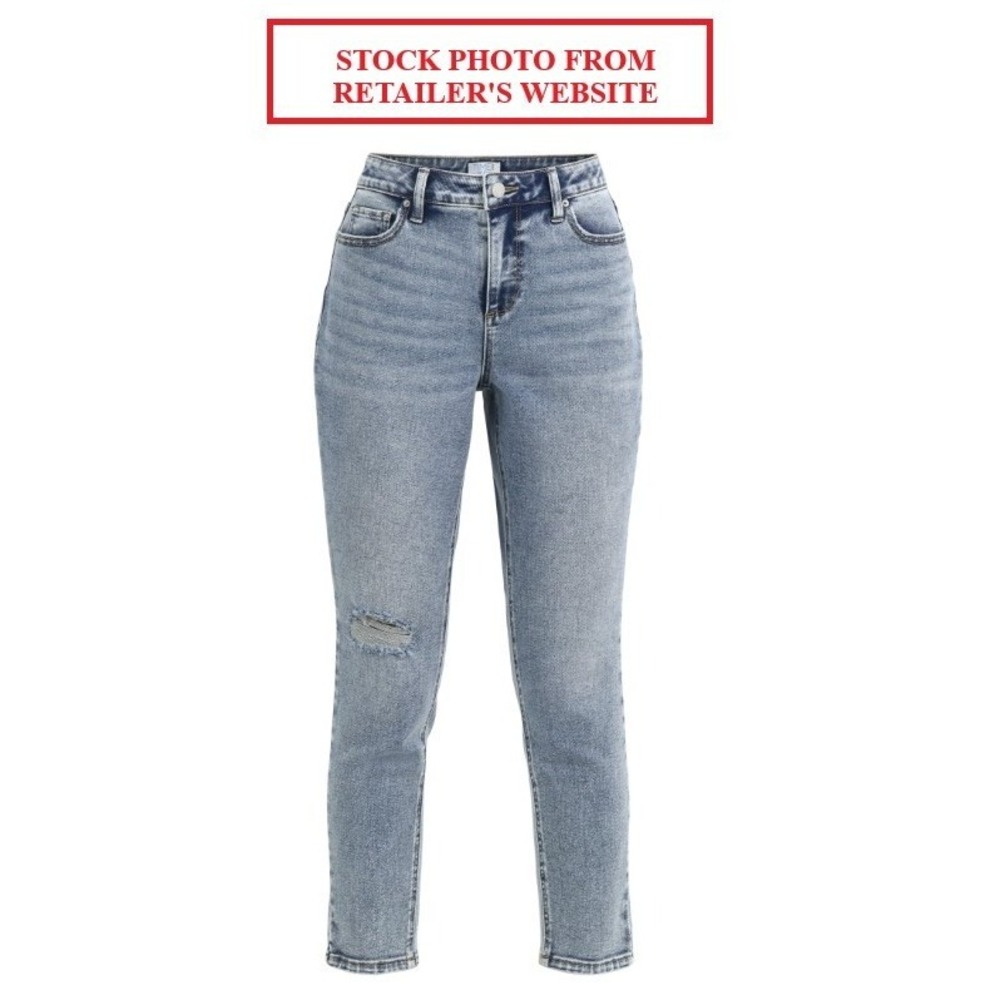Time and Tru Mom Jeans Women Size 18 Blue New High Rise Stretch Light Wash